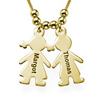 Colar com Pingente Menino(a) de Prata banhada a ouro 18K Personalizado