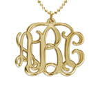 Colar de Prata Banhado a Ouro 18k Personalizado - Monograma
