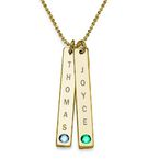 Pingente Barra Banhado a Ouro 18k com Cristal Swarovski