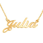 Colar Pequeno de Prata Banhado a Ouro 18k Com Nome Personalizado