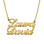 Colar Com Nome Composto de Prata Banhada a Ouro 18K