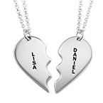 Colar de Prata Personalizado Coração - Almas Gêmeas