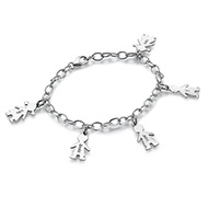 Pulseira com Pingentes Menino e Menina Personalizada