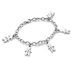 Pulseira com Pingentes Menino e Menina Personalizada