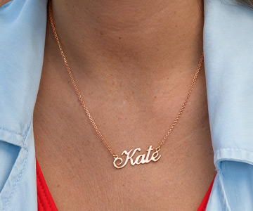 Colar de Prata Banhado a Ouro Rose 18k Personalizado